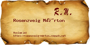 Rosenzveig Márton névjegykártya